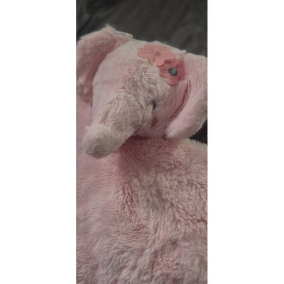 Parents Choice Pink Elephant Plush Lovey Baby Security Blanket Satin Floral - Picture 2 of 5